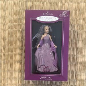 Hallmark Porcelain Barbie Ornament - Lavender Elegance.